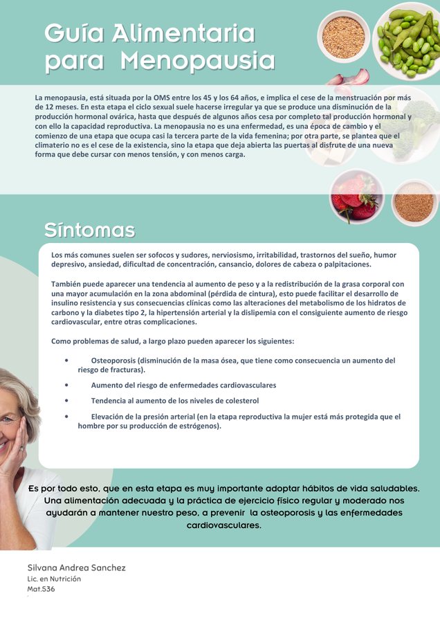 Página interior de Menopausia
