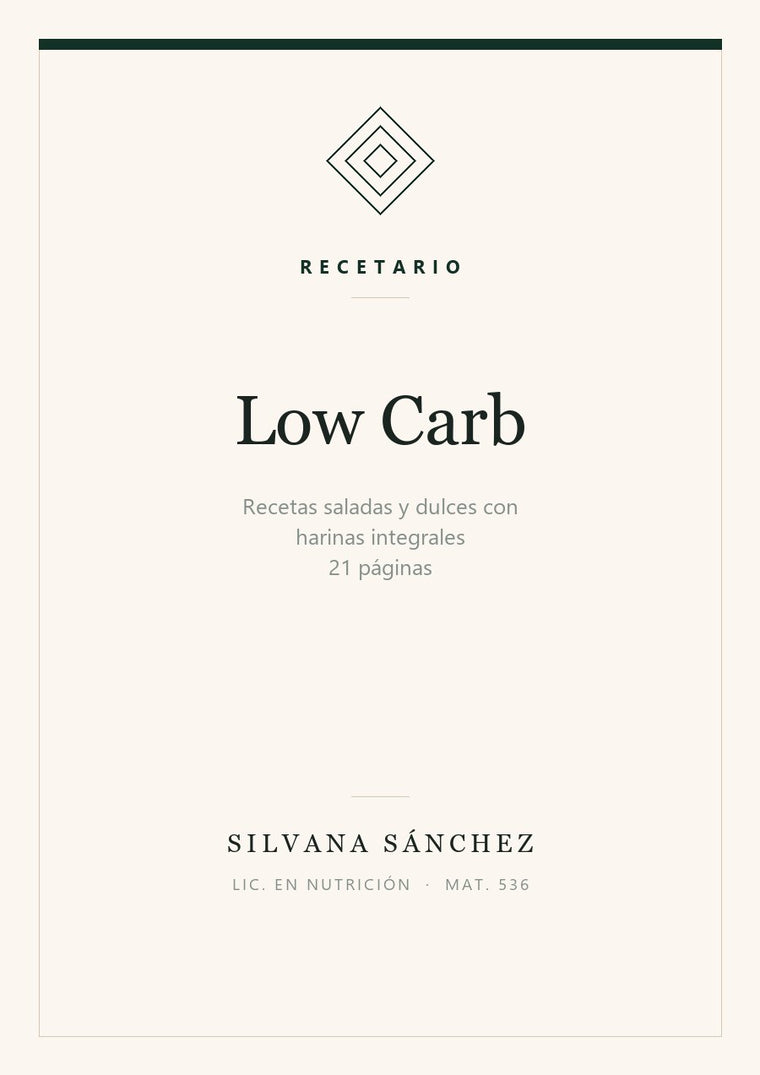 Página interior de Recetario Low Carb