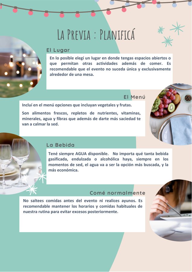 Página interior de Festejos Saludables