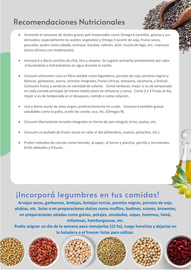 Página interior de Colesterol y triglicéridos altos